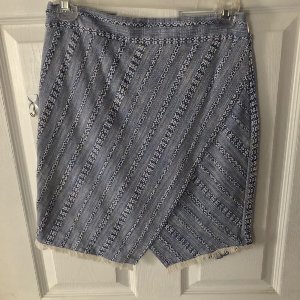 Ann Taylor LOFT: Blue Aztec Print Pencil Skirt